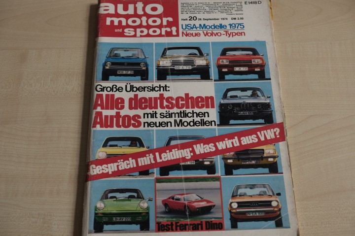 Deckblatt Auto Motor und Sport (20/1974)